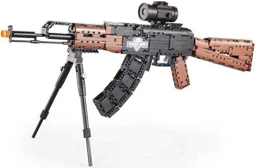 CaDA statybinių blokų ginklas AK-47 Kalašnikovo šautuvas realistiškas automatinis šautuvas 738 dienos 8+