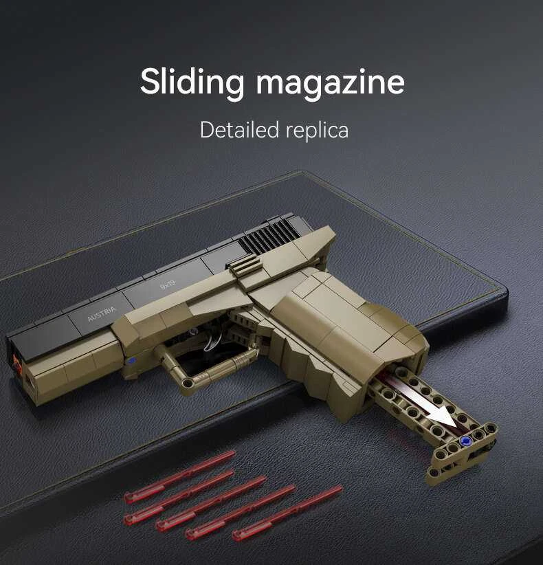 CADA Blocks PISTOL 17 PISTOL 5 SHELLS 338 ELEMENTS REPLIKA