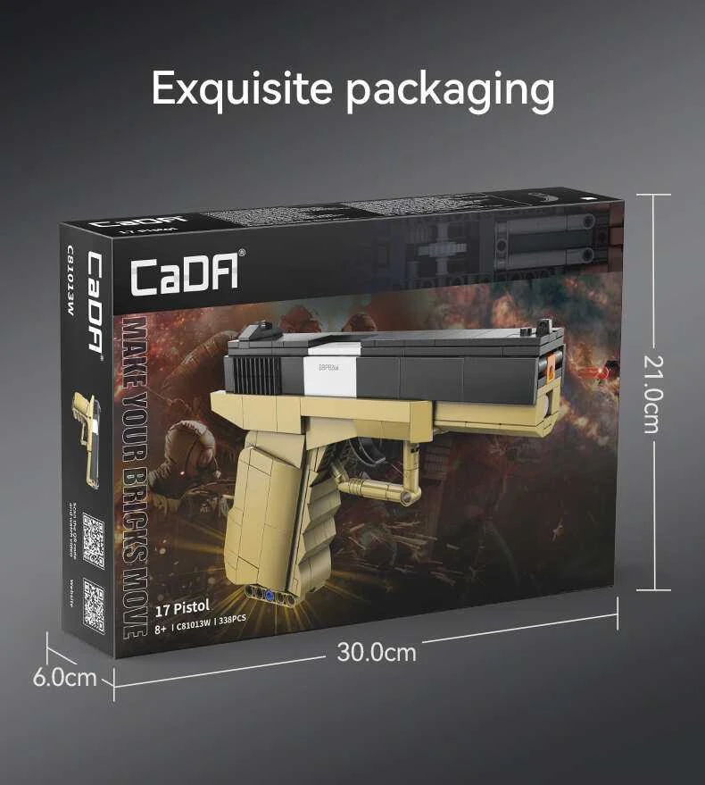 CADA Blocks PISTOL 17 PISTOL 5 SHELLS 338 ELEMENTS REPLIKA