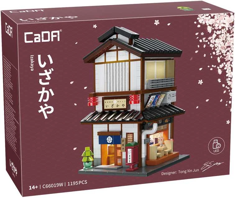 CaDA statybiniai kaladėlės Izakajos japoniško stiliaus užeigos pastatas su LED šviesa, 1195 detalės, C66019W