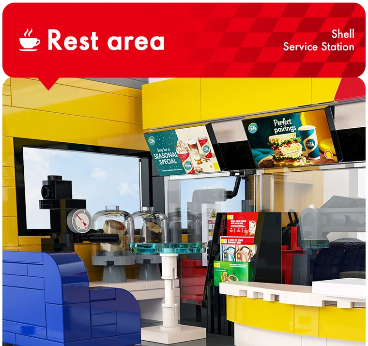 Konstruktoriaus kaladėlės CaDA Shell pastatas serviso stotis 1697 elementai C66025W
