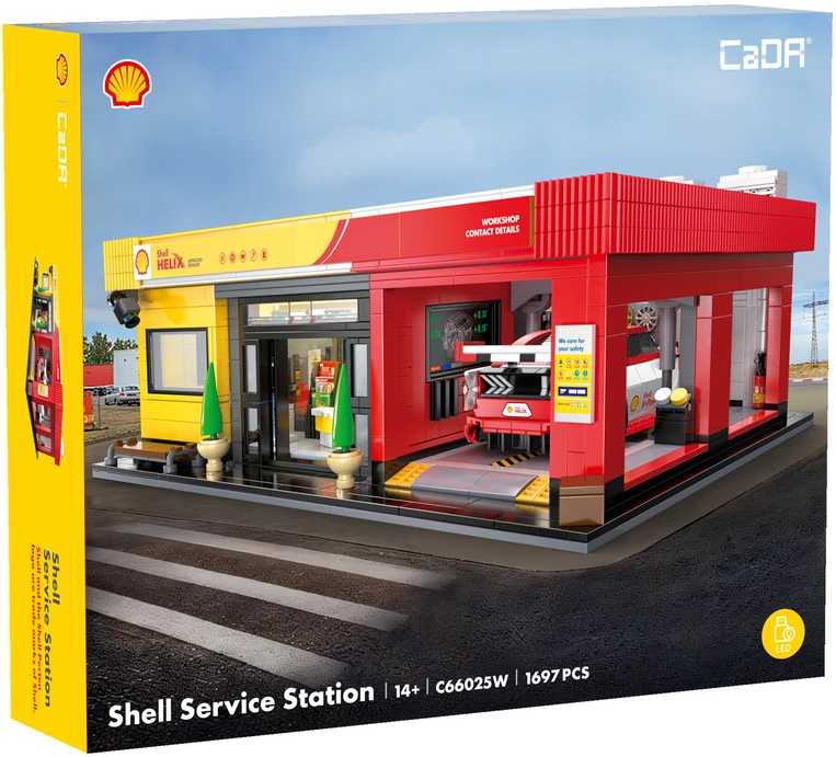 Konstruktoriaus kaladėlės CaDA Shell pastatas serviso stotis 1697 elementai C66025W