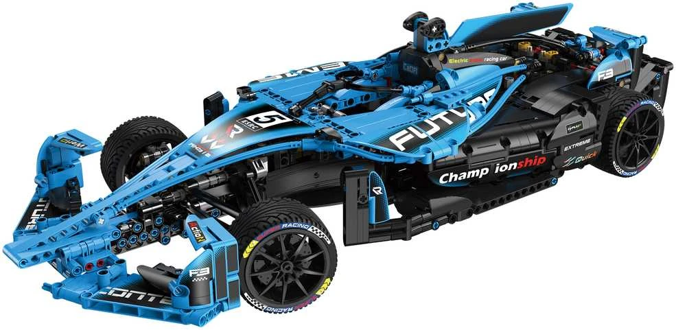 CaDA statybiniai blokai Didelis lenktyninis automobilis 60 cm Sportinis automobilis Elektrinis Super Racing Car Žydra lenktyninis automobilis Važiuoklė 1667 dalys
