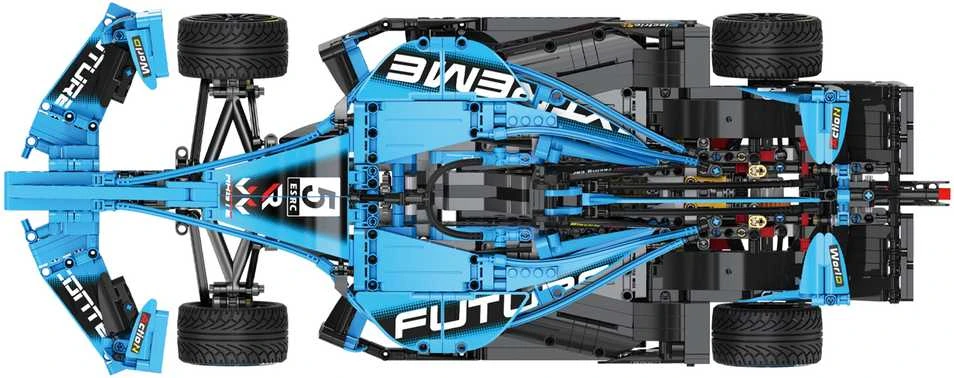 CaDA statybiniai blokai Didelis lenktyninis automobilis 60 cm Sportinis automobilis Elektrinis Super Racing Car Žydra lenktyninis automobilis Važiuoklė 1667 dalys