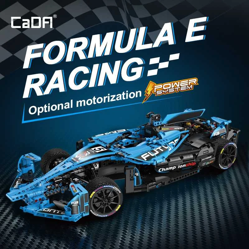 CaDA statybiniai blokai Didelis lenktyninis automobilis 60 cm Sportinis automobilis Elektrinis Super Racing Car Žydra lenktyninis automobilis Važiuoklė 1667 dalys