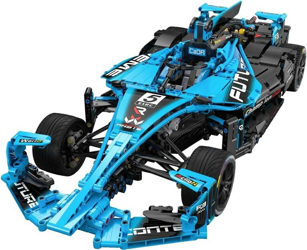 CaDA statybiniai blokai Didelis lenktyninis automobilis 60 cm Sportinis automobilis Elektrinis Super Racing Car Žydra lenktyninis automobilis Važiuoklė 1667 dalys