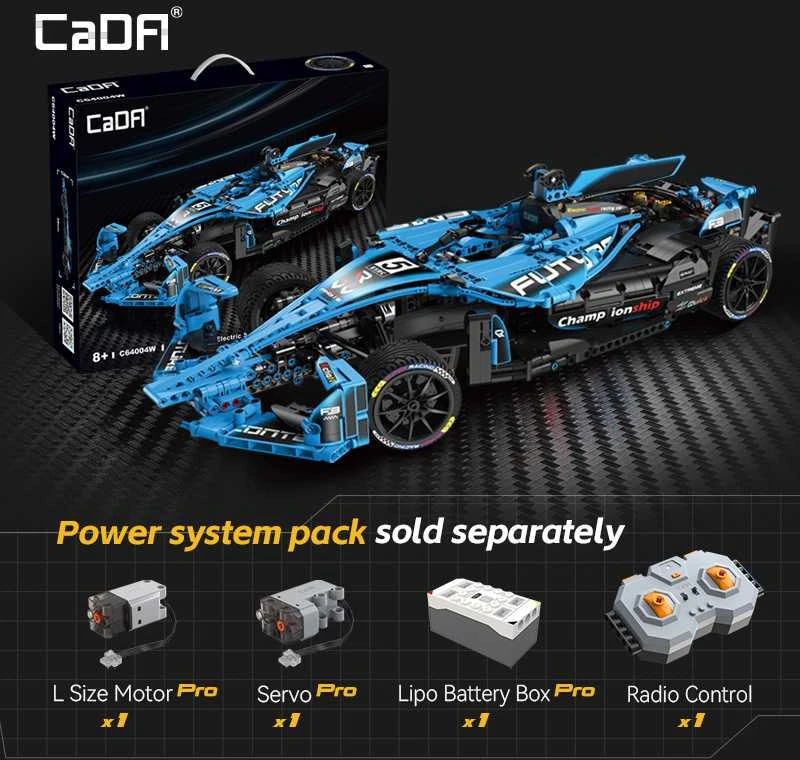 CaDA statybiniai blokai Didelis lenktyninis automobilis 60 cm Sportinis automobilis Elektrinis Super Racing Car Žydra lenktyninis automobilis Važiuoklė 1667 dalys