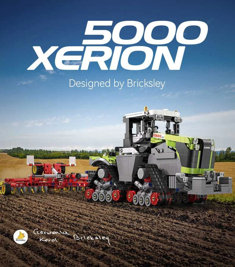CaDA statybiniai blokai Didelis žemės ūkio traktorius CLAAS XERION 5000 TRAC TS Važiuoklė 1336 dalys