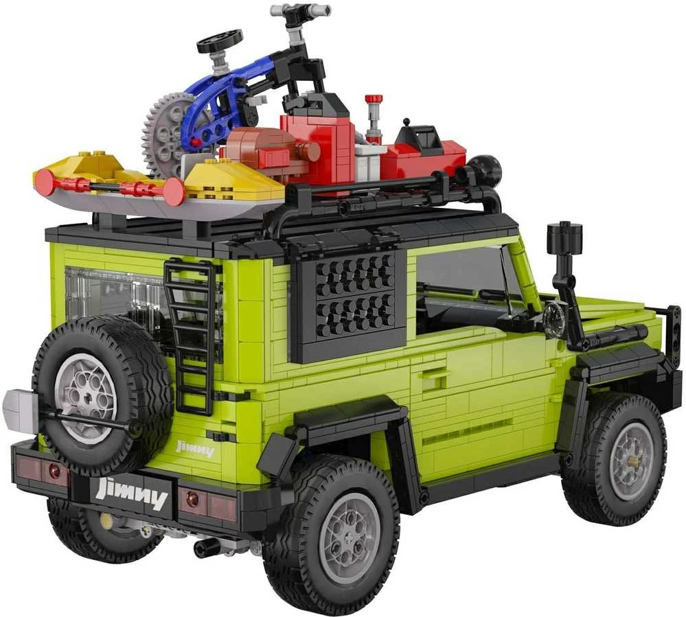 CaDA Statybiniai blokai Didelis 2in1 visureigis Suzuki Jimny žalia Off Roader 1803 Pieces