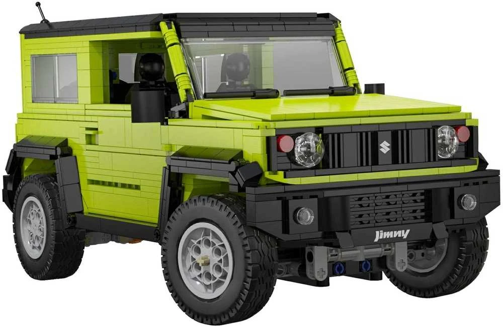 CaDA Statybiniai blokai Didelis 2in1 visureigis Suzuki Jimny žalia Off Roader 1803 Pieces