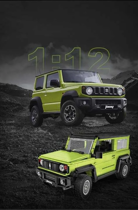 CaDA Statybiniai blokai Didelis 2in1 visureigis Suzuki Jimny žalia Off Roader 1803 Pieces