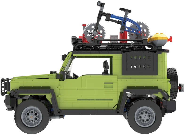 CaDA Statybiniai blokai Didelis 2in1 visureigis Suzuki Jimny žalia Off Roader 1803 Pieces