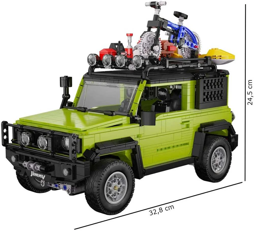 CaDA Statybiniai blokai Didelis 2in1 visureigis Suzuki Jimny žalia Off Roader 1803 Pieces