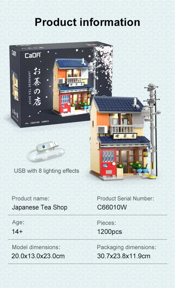CaDA Building Blocks Japanese Tea Shop Building 1200 dalys