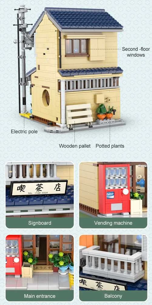 CaDA Building Blocks Japanese Tea Shop Building 1200 dalys