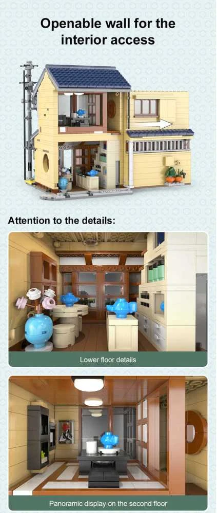 CaDA Building Blocks Japanese Tea Shop Building 1200 dalys