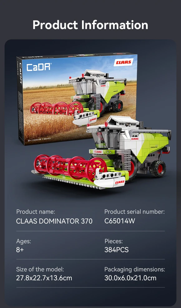 CADA BLOKŲ ŽEMĖS ŪKIO KOMBINANAS CLAAS DOMINATOR 384 ELEMENTS