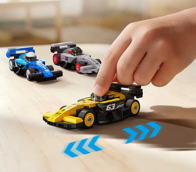 Konstrukciniai kaladėlės CaDA rinkinys 8 lenktyninių automobilių Circuit Racing Car 560 elementų