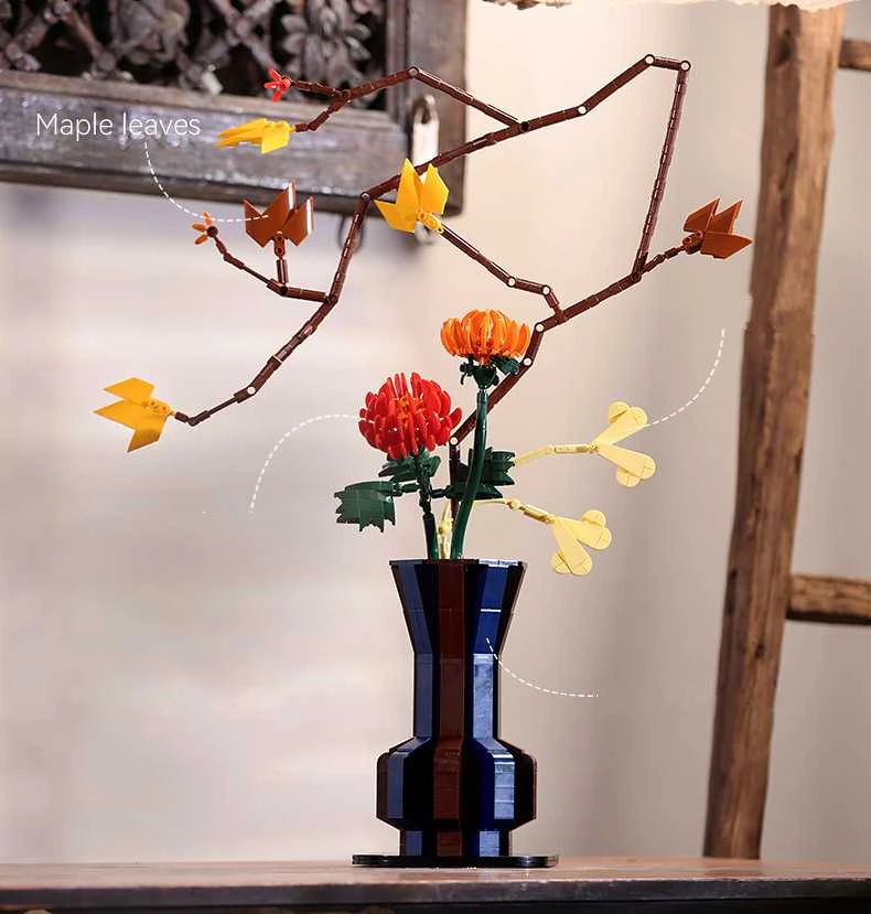 CaDA statybiniai kaladėlės Gėlės Gėlių menas Rudens žarijos 61 cm C59025W 794 dienos