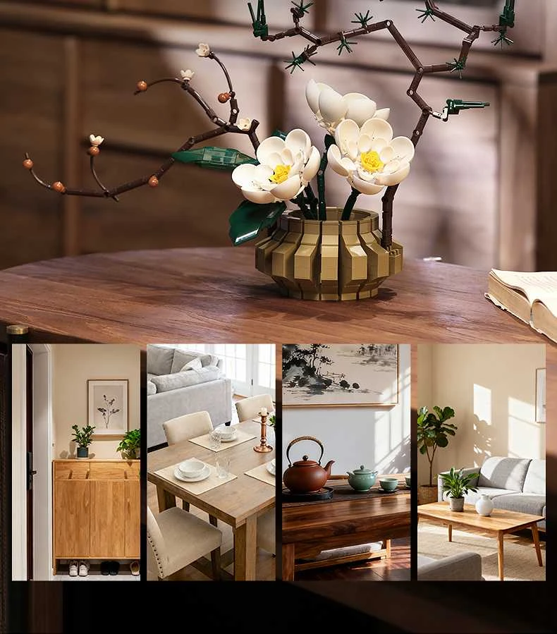 CaDA Statybiniai kaladėlės Gėlės Gėlių menas Žiemos tyla 49,6 cm C59026W 1001 dienos