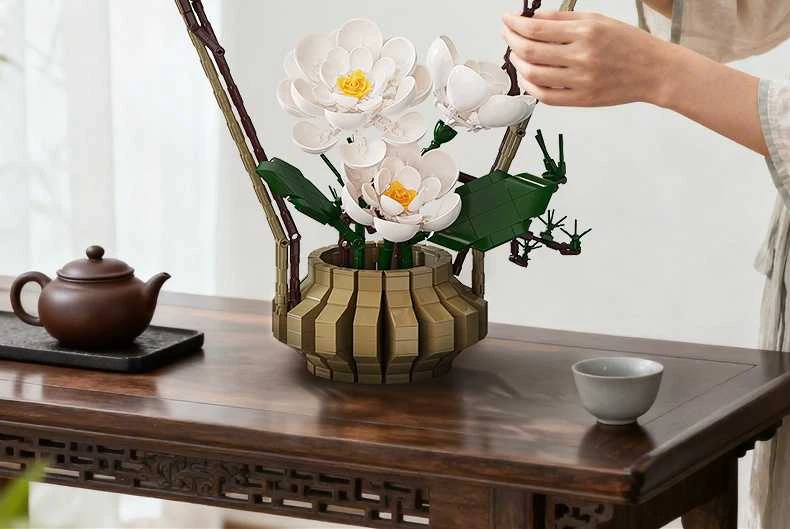CaDA Statybiniai kaladėlės Gėlės Gėlių menas Žiemos tyla 49,6 cm C59026W 1001 dienos