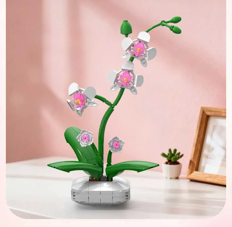 CaDA Construction Blocks komplektas Flowers Orchid in the Vazone 25 cm C59028W 237 dienos