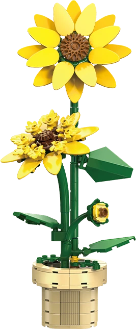 CaDA Construction Blocks komplektas Flowers Słonecznik vazone 27 cm C59030W 187 dienos