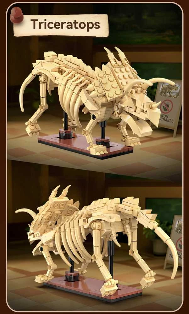 CADA statybinės plytos Dinosaur Triceratops Luminous 272 vnt C59013W