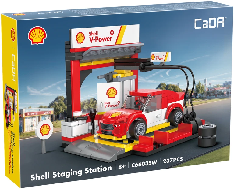 CADA SHELL BLOKUOJA IŠKROVIMO STOTIS 237 ELEMENTUS SU AUTOMOBILIU