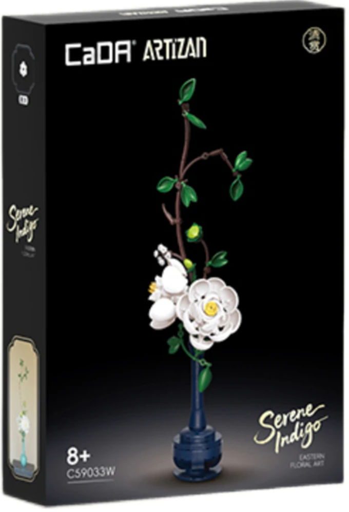 Konstruktoriaus kaladėlės CaDA Gėlės gėlių rinkinys Serene Indigo 47,9 cm C59033W 324 elementai