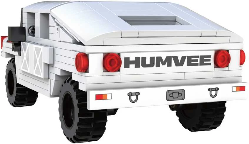 CaDA Construction Blocks mažas automobilis Važiuoklė Humvee balta visureigis 328 dalys