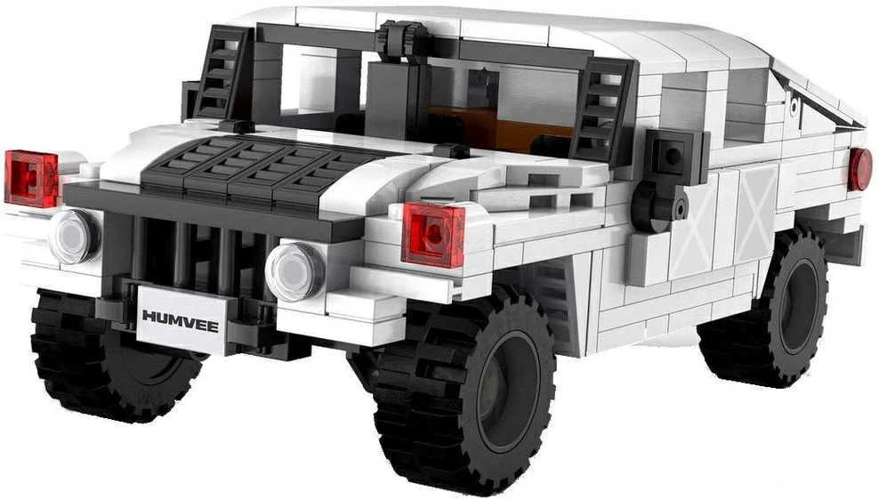 CaDA Construction Blocks mažas automobilis Važiuoklė Humvee balta visureigis 328 dalys
