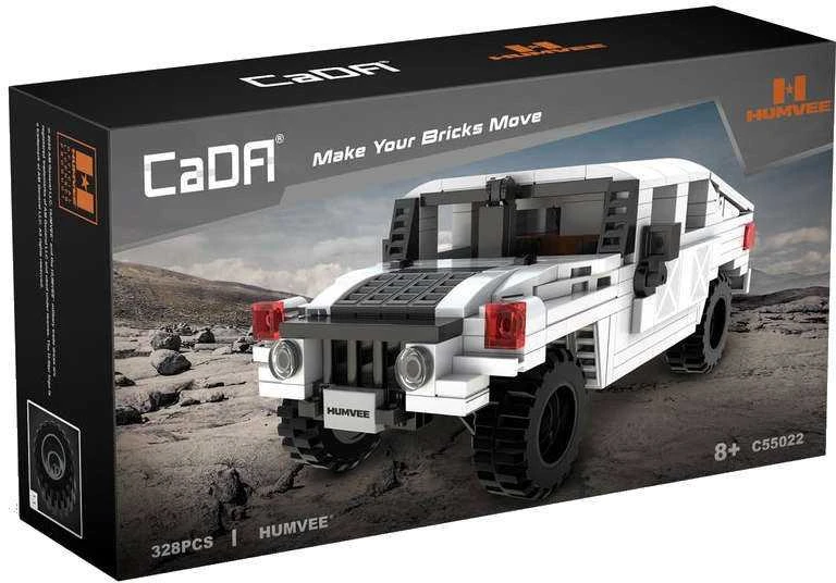 CaDA Construction Blocks mažas automobilis Važiuoklė Humvee balta visureigis 328 dalys