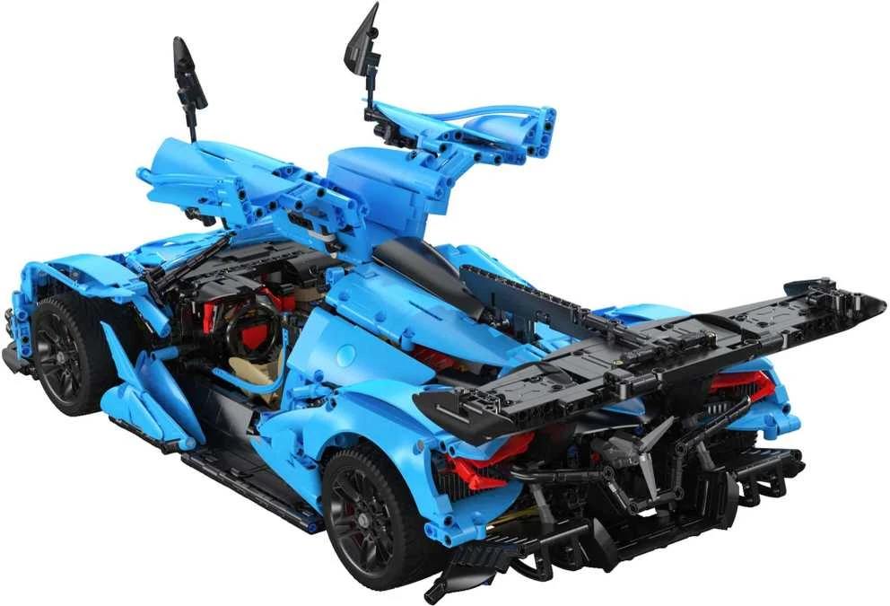 CaDA Master konstruktoriaus kaladėlės didelis mėlyna sportinis automobilis Lenktyninis automobilis Automobilis lenktynininkas 60 cm V12 Hypercar 3865 dienos