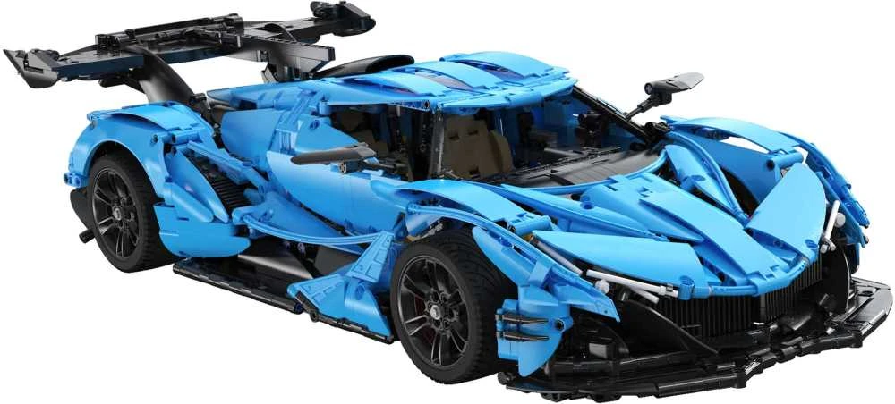 CaDA Master konstruktoriaus kaladėlės didelis mėlyna sportinis automobilis Lenktyninis automobilis Automobilis lenktynininkas 60 cm V12 Hypercar 3865 dienos