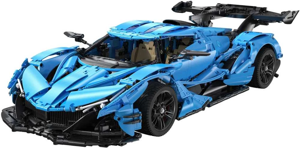 CaDA Master konstruktoriaus kaladėlės didelis mėlyna sportinis automobilis Lenktyninis automobilis Automobilis lenktynininkas 60 cm V12 Hypercar 3865 dienos