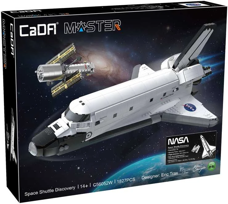 „CaDA Master NASA“ konstruktoriaus kaladėlės, erdvėlaivio „Discovery Space Shuttle“ modelis, 1827 detalės