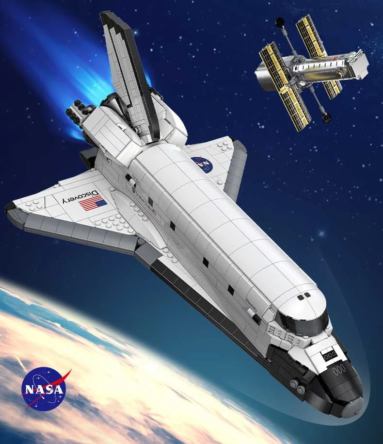 „CaDA Master NASA“ konstruktoriaus kaladėlės, erdvėlaivio „Discovery Space Shuttle“ modelis, 1827 detalės