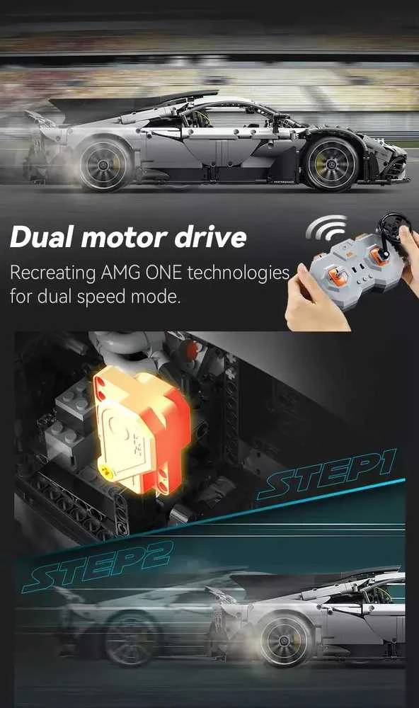Konstruktorius CaDA Mercedes-AMG ONE C298 1/8 (3295 dalių)