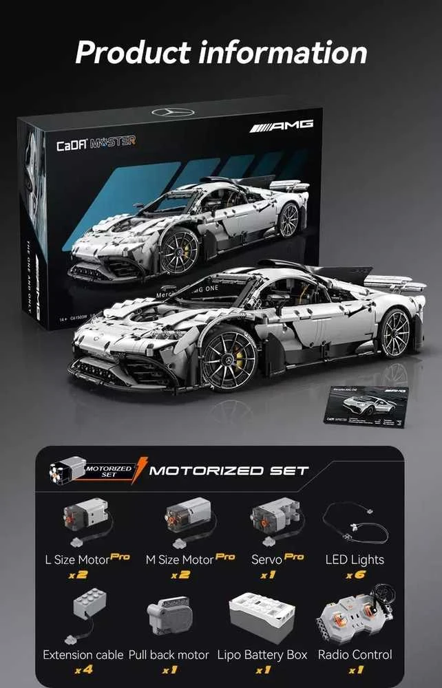 Konstruktorius CaDA Mercedes-AMG ONE C298 1/8 (3295 dalių)