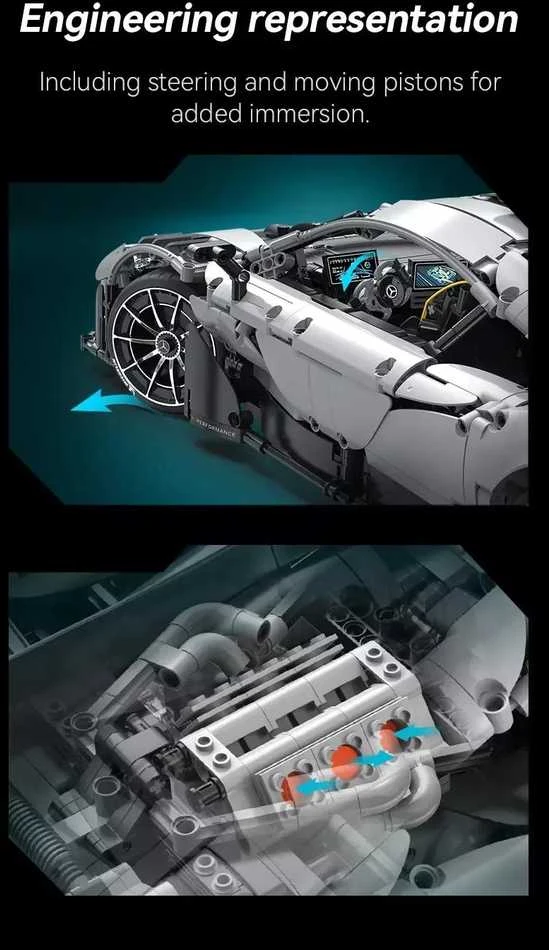 Konstruktorius CaDA Mercedes-AMG ONE C298 1/8 (3295 dalių)