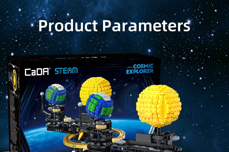 Konstrukciniai kaladėlės CaDA Master Saulės sistema Saulė Planeta Žemė Mėnulis Solar System Kosmosas 651 elementas C71009W