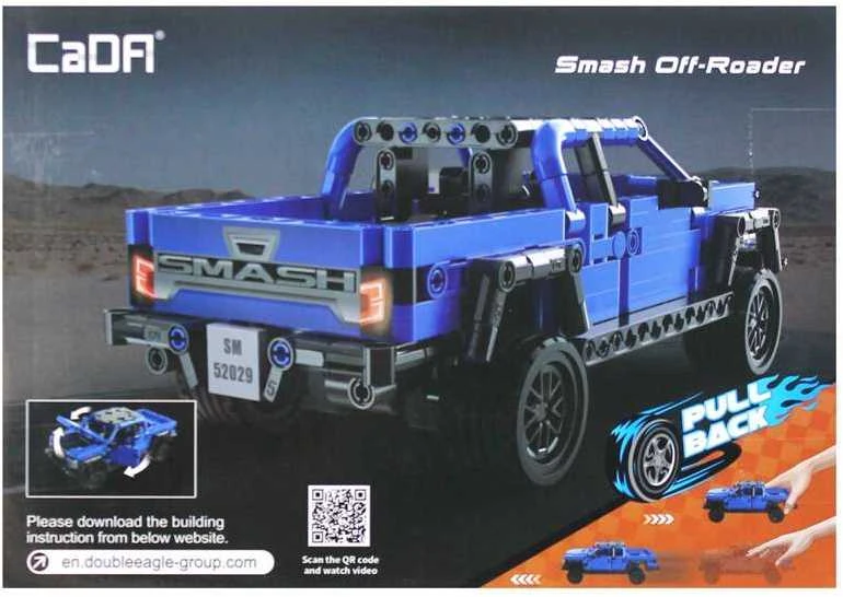 CADA Kaladėlės AUTO BEKELIŲ OFF ROADER ATSITRAUKIMAS 390 EL.