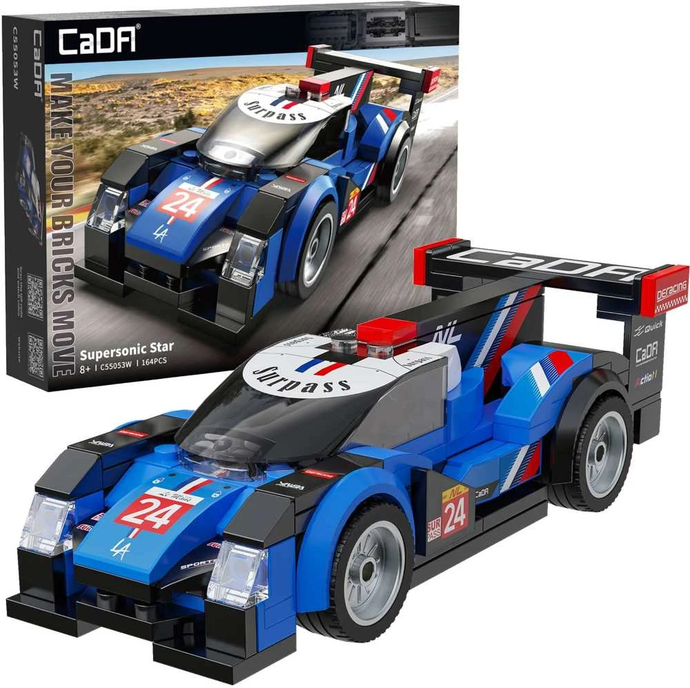 CaDA Mėlyna Construction Blocks Supersonic Star City Car 164vnt