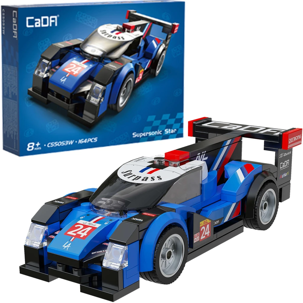 CaDA Mėlyna Construction Blocks Supersonic Star City Car 164vnt