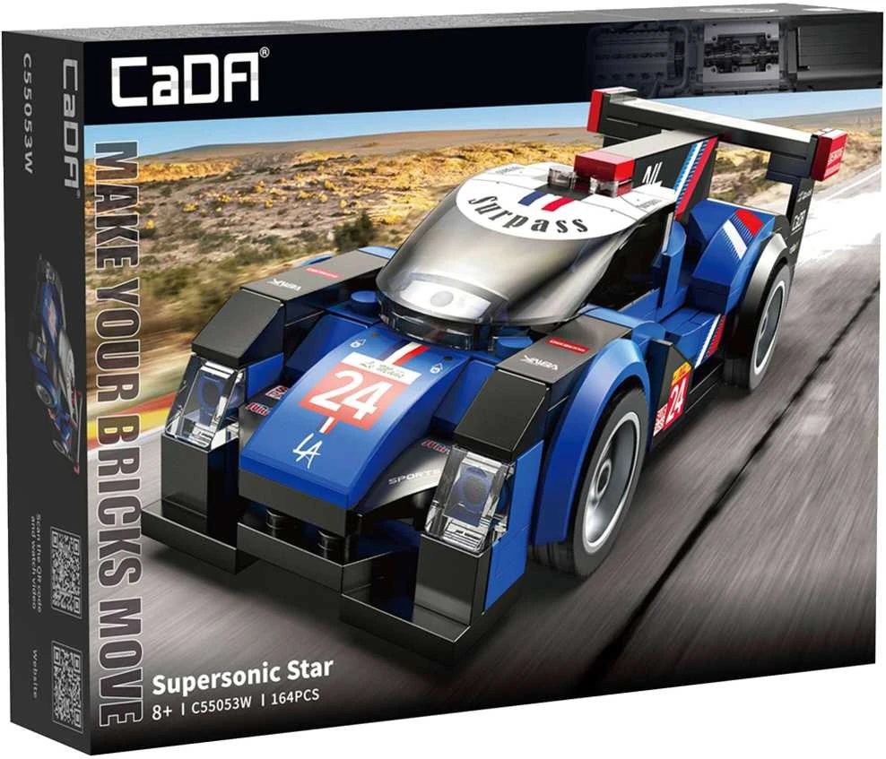 CaDA Mėlyna Construction Blocks Supersonic Star City Car 164vnt