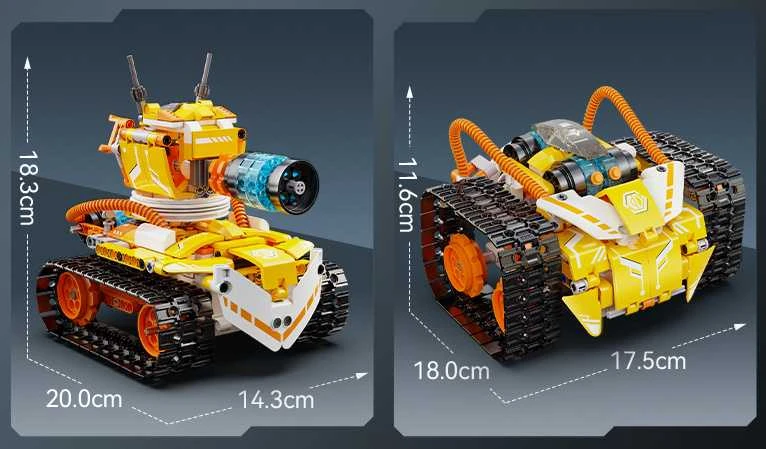 CADA CODE robotų blokų rinkinys, modelis W.BOT RC, nuotoliniu būdu valdomas Dual Mode 455