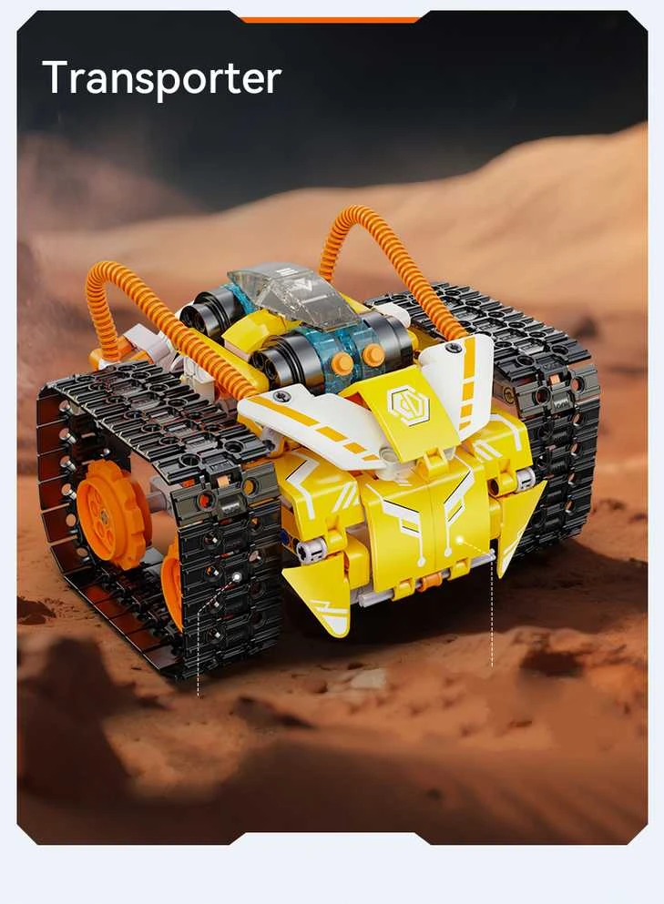 CADA CODE robotų blokų rinkinys, modelis W.BOT RC, nuotoliniu būdu valdomas Dual Mode 455