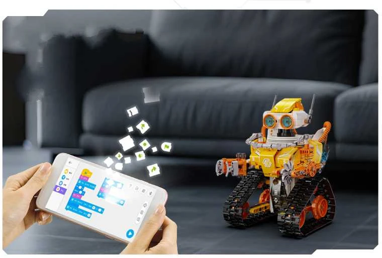 CADA CODE robotų blokų rinkinys, modelis W.BOT RC, nuotoliniu būdu valdomas Dual Mode 455