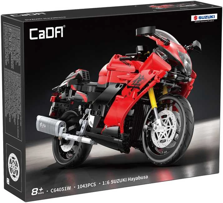 CaDA Motor Suzuki Hayabusa Motociklas Važiuoklė 1043vnt statybiniai blokeliai